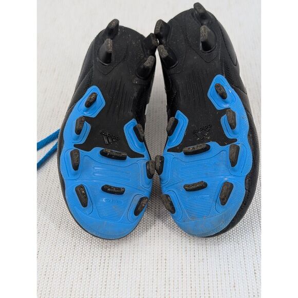 Adidas Soccer Cleats Boys 12 K Conquisto Black Blue Kids - Picture 5 of 12